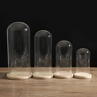 Dia15cm 18cm Wedding Glass Crafts Domes Tent Wholesale Glass Cover Dome Roofing Flower Jar Glass Display Dome House 2