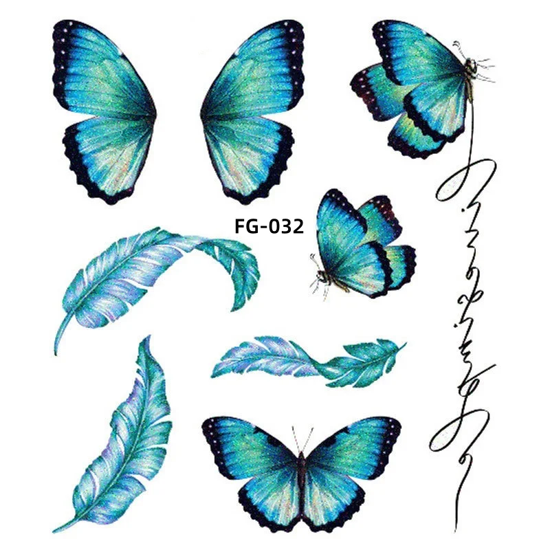 1Sheet Fairy Butterfly Wings Shiny Tattoo Sticker Waterproof Eyes Face Art Fake Tattoos for Women Makeup Dance Music Festival view 5