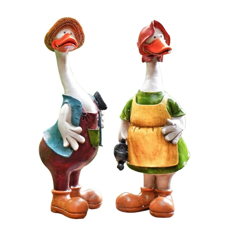 

Couple Duck Statue for Creative Crafts Yard Window Tabletop Decoration Present Dropship