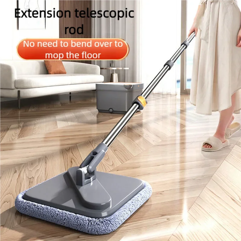 Lazy Floor Floating Mop Microfiber Spin Mop & Bucket Floor Clean with 3 Extra Refills Mop Sewage Separation Mop Free-Hand Wash 3