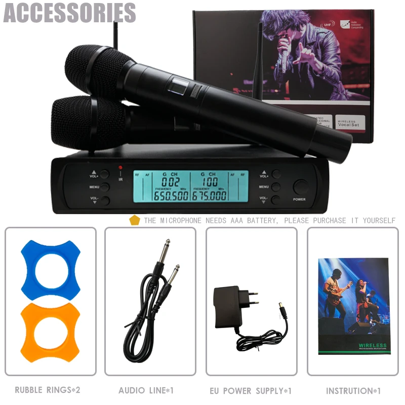GXS 707 공연용 전문 무선 마이크, 결혼식 파티 KTV 노래방 녹음, 노래 교회 마이크