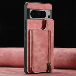 Portafoglio in pelle con zip per telefono - Elegante custodia protettiva posteriore