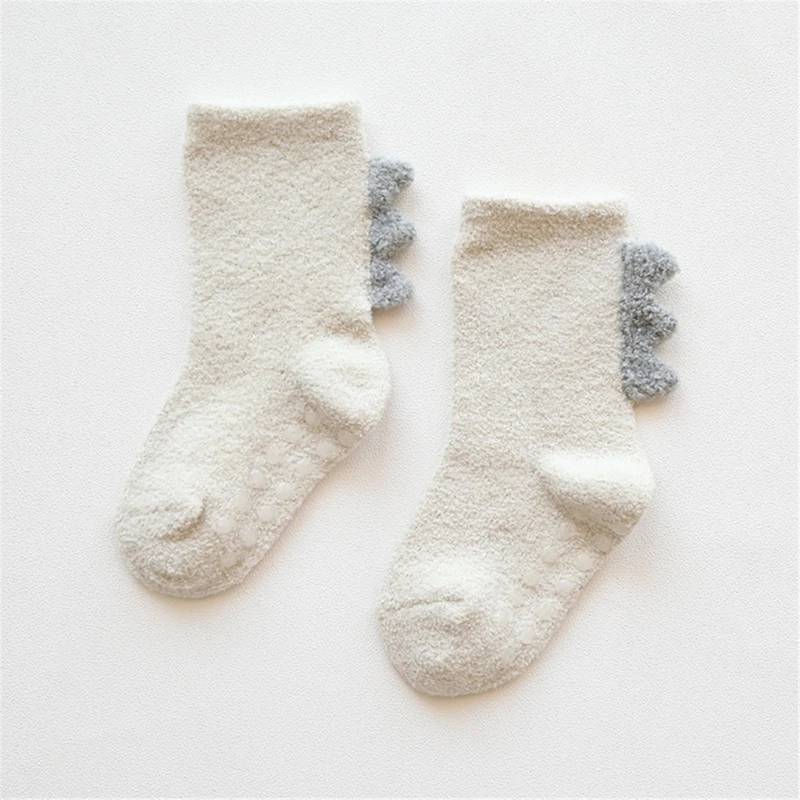 Winter Baby Socks Floor Socks Dinosaur Pattern Thickened Warm for Warmth Indoor Tube