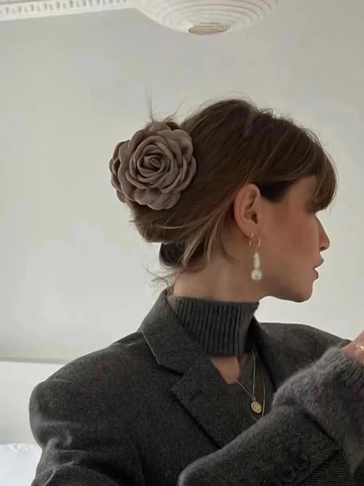 Peri'sBox French Vintage Rose Hairpin Women Advanced Temperament Backward Shark Hairpin Headwear Sweet Personalized Accessorie hair comb jewelry accessories hair accessory hair clip hair headdress bridal headwear pearl hairpins hair band crown
