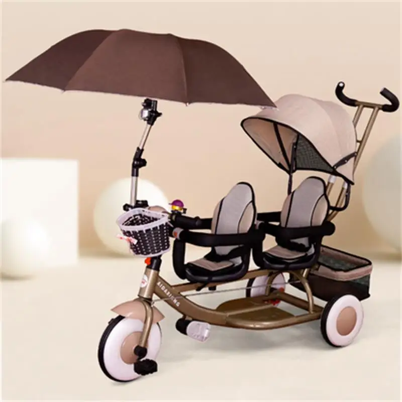 Kids Trike For twin Toddler Tricycle Reversible Double seat 3 Wheel Bicycle Children Pushchair Stroller Tricycle Two Baby Walker