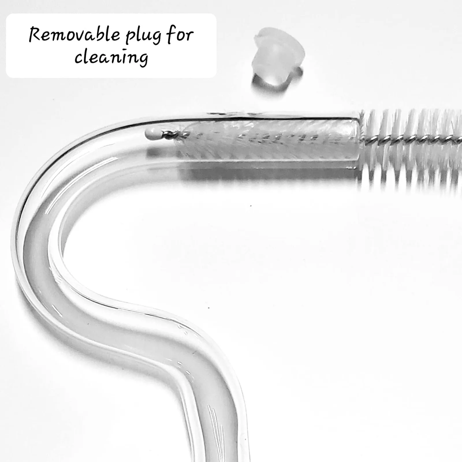 Reusable Glass Drinking Straw Flute Style Design For lips Horizontally Set Of 2