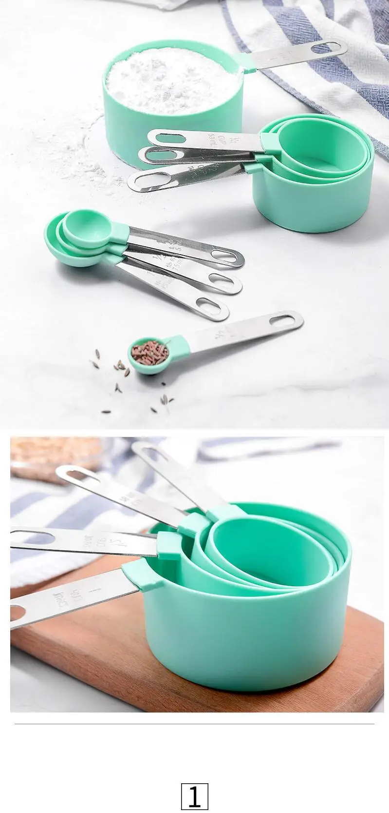 Description Picture 2 of item8PCS Measuring Cups Spoons Set For Baking Cake Pastry Cooking Utensils Kitchen Tools Accessories Gadget Sets Ustenes of Cuisine