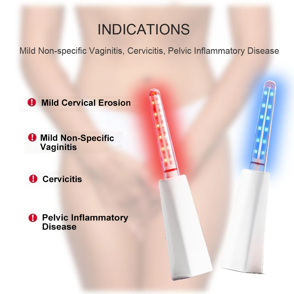 Women Gynecological Vaginitis Therapy Device LED Vaginal Massage Red Blue Light Vaginal Pelvic inflammation Therapy Female
