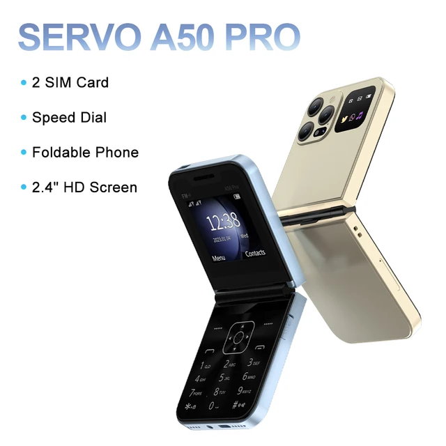 SERVO A50 PRO Перекрытый телефон Двойная SIM - карта GSM Записи звонков Быстрый набор черный список Волшебный голосовой фонарик Складной телефон Type - C 1