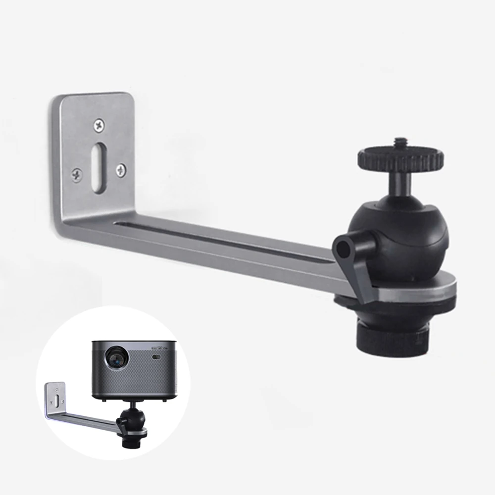 Suporte para Projetor de Parede Suporte Resistente de Alumínio Durável Multi-ângulo Ajustável Compatível com a Maioria dos Projetores