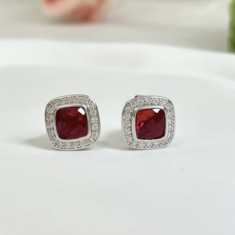 HSC DY Cable Classics Earrings in Sterling Silver with Amethyst and Pave Diamonds at Ahee Jewelers