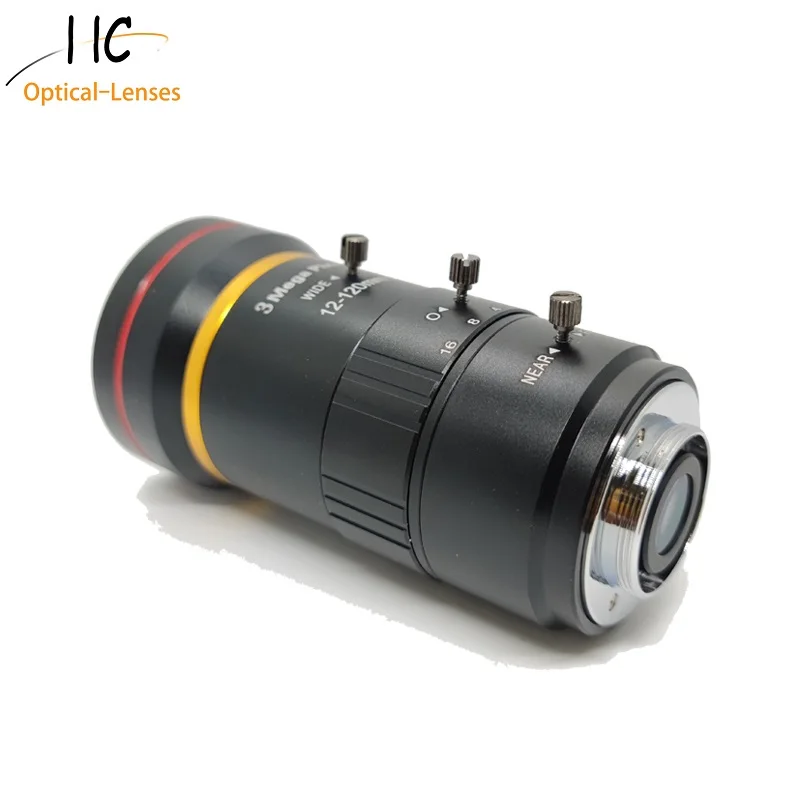 3.0메가픽셀 12-120mm 수동 아이리스 가변초점 C 마운트 렌즈 저왜곡 FA 렌즈