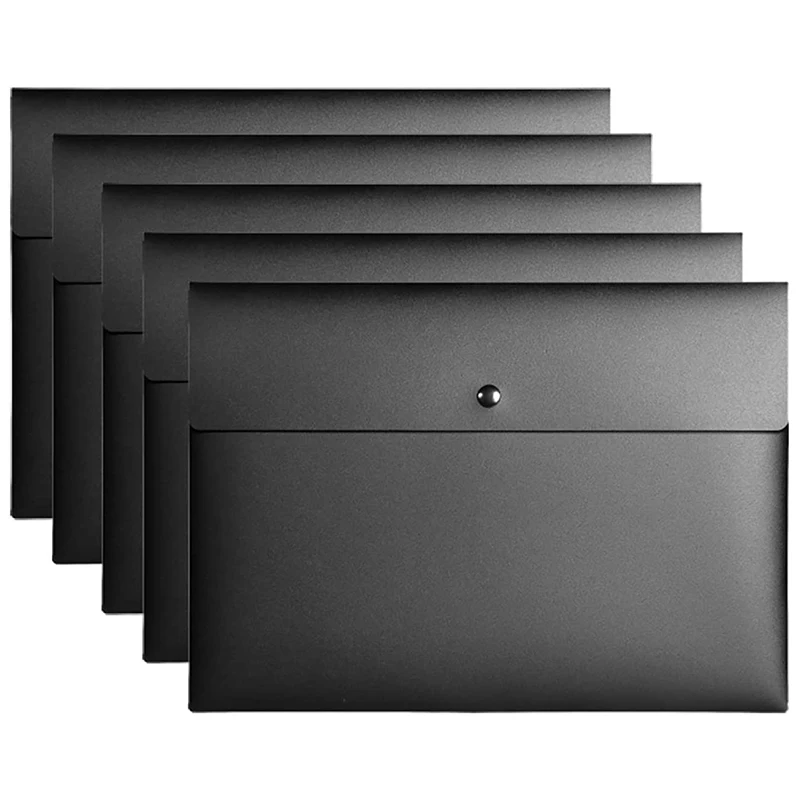 

5 Folder Folder Pocket Gram Plastic Envelope Flat File Letter Organizer With Snap Closure A4 Letter Size