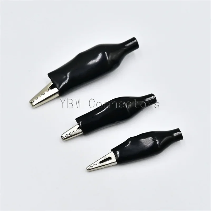 20 Pcs Crocodile type Clip 28MM Black Red Blue Black Yellow Soft Plastic Coated Testing Probe Mini Alligator Test Clips alligator clips