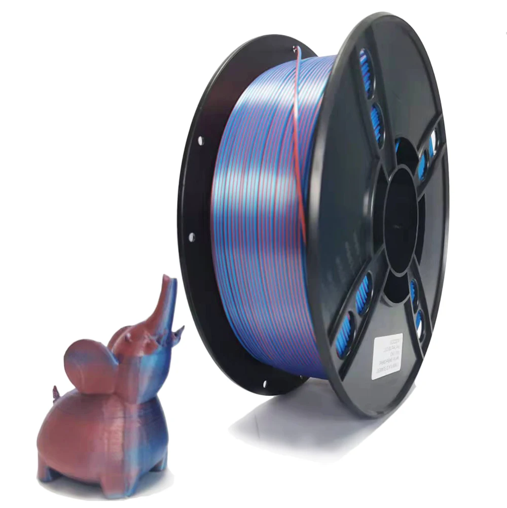 Two-tone 1.75mm PLA Silk Double Color 1kg/500g/250g 3d Printer Filament Dual Colors Silky Bicolor pla 3D Printing Material