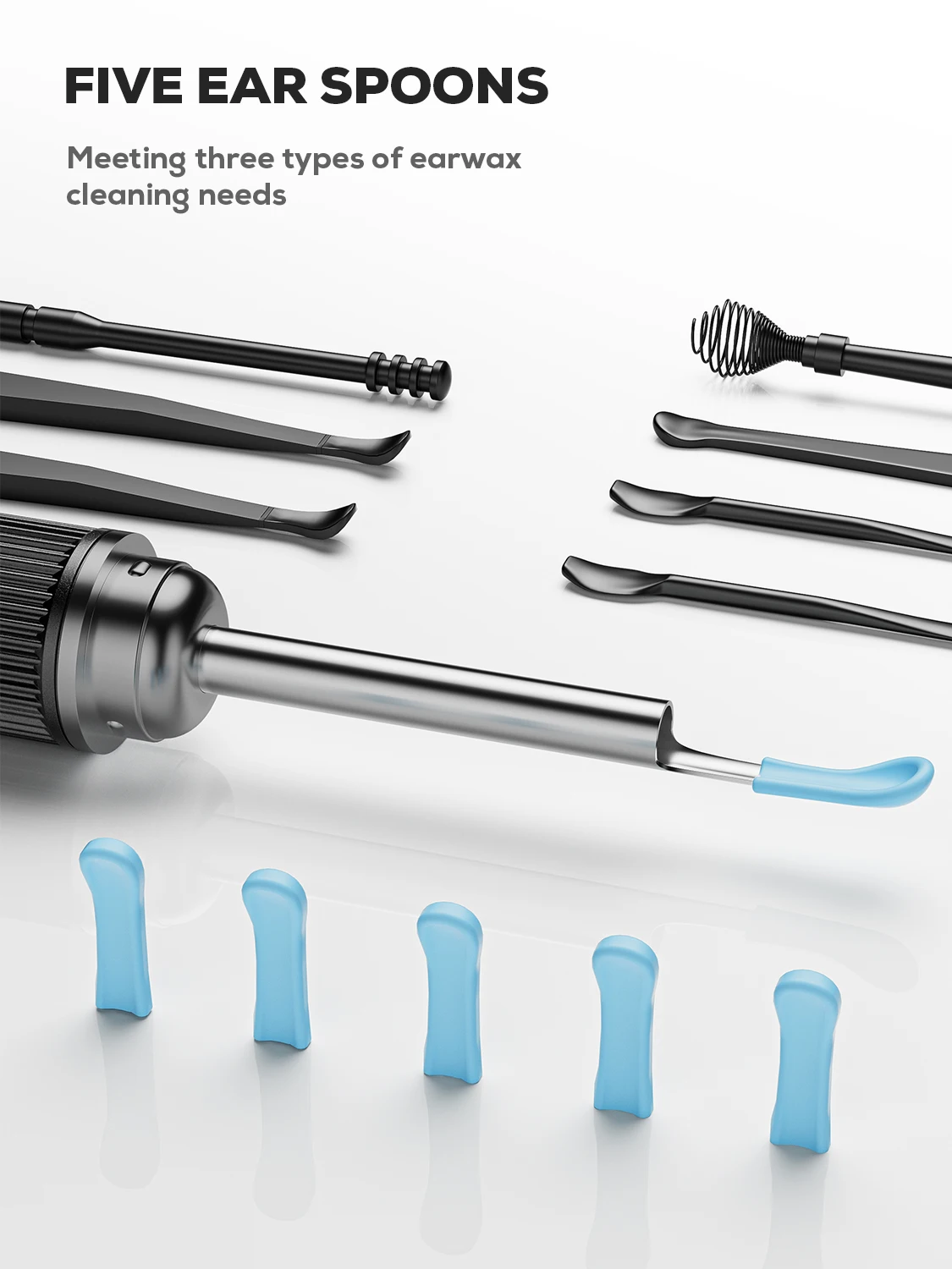 Ear Wax Removal,Ear Wax Removal Tool with 1296P HD Camera and 6 LED Lights, Ear Cleaner with 6 Ear Pick, Upgrade Ear Wax Removal 6