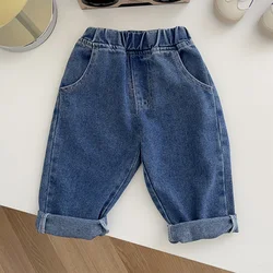 Unisex Children's Casual Denim Pants - Soft and Stylish Fashion Trousers - 5T (Blue)