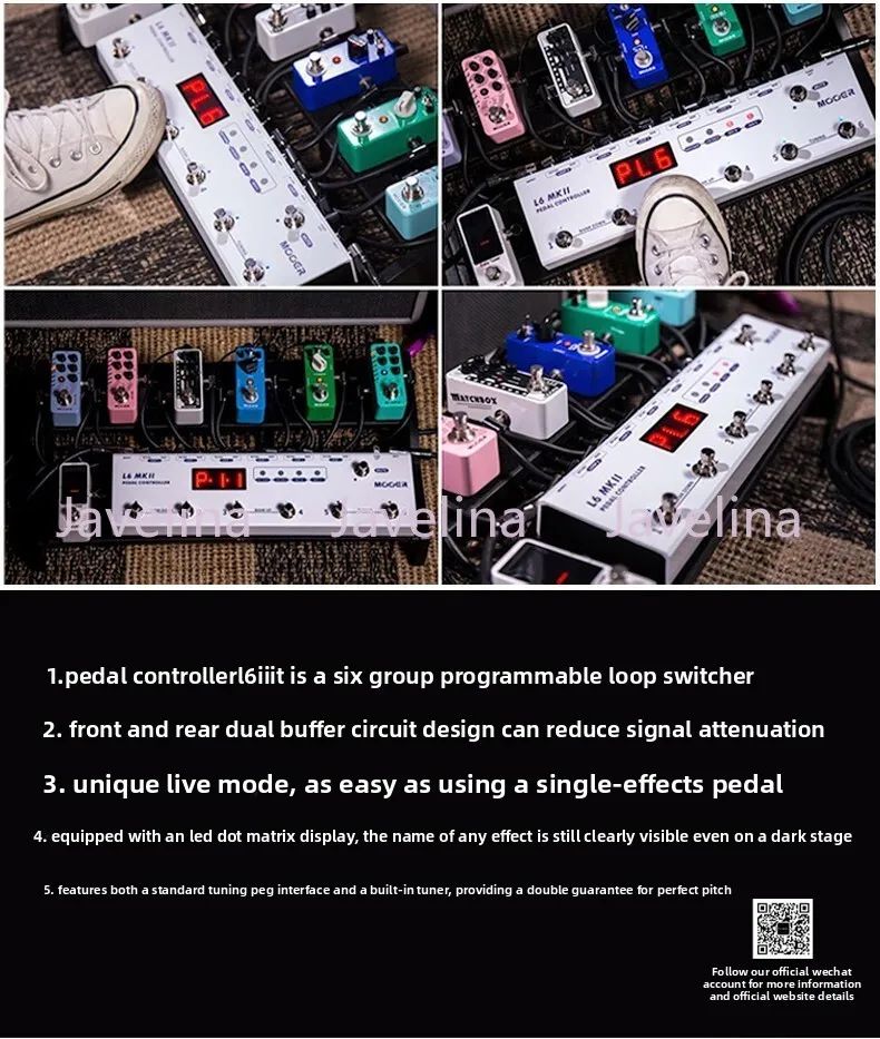 MOOER PCL6 MKII 6그룹 프로그래밍 가능 루프 스위칭 내장 튜너 결합형 싱글 이펙트 디바이스