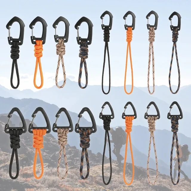 1/3Pcs Paracord Keychain Military Braided Nylon Lanyard Metal