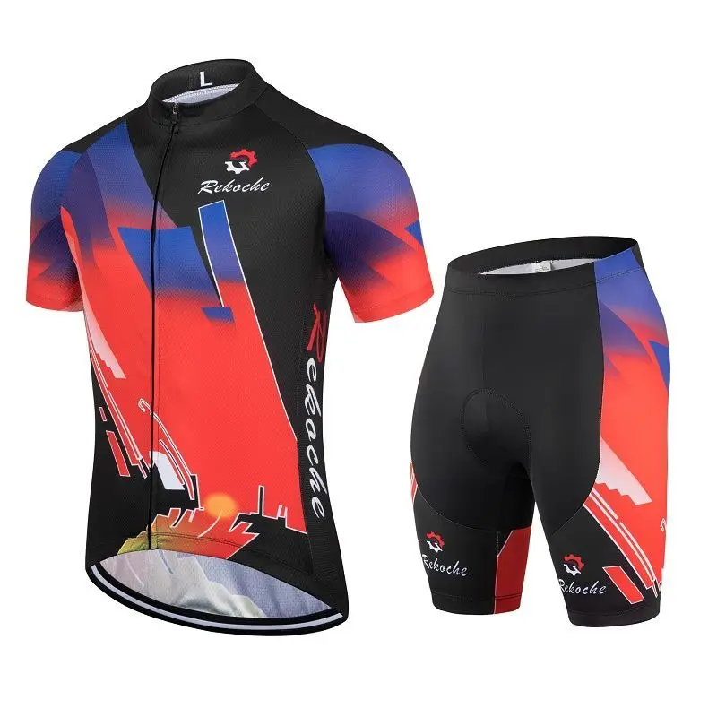 

Summer cycling suit short sleeved set for men and women in mountainous areas high-end breathable quick drying thin pants sun
