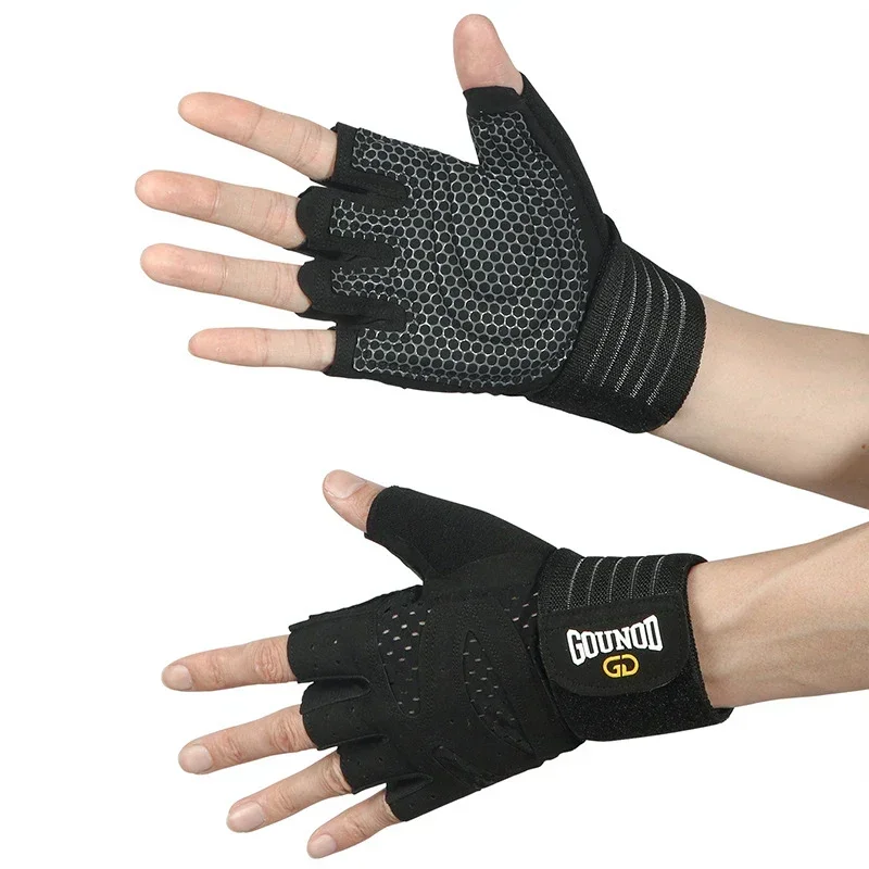 Weightlifting Gloves Extended Sports Breathable And Wear-resistant Half-finger Gloves Barbell Equipment Iron Lifting