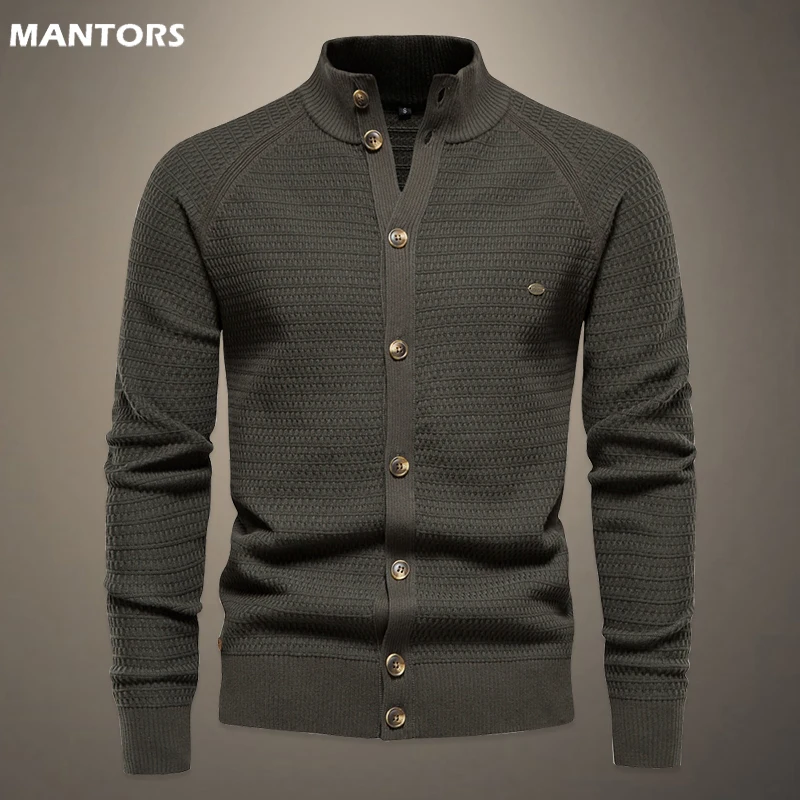 

95% Cotton Sweaters Coats Men Sweater Thicker Knitted Cardigan Sweatercoats Slim Fit Mens Knit Warm Sweater Jackets Men Pullover