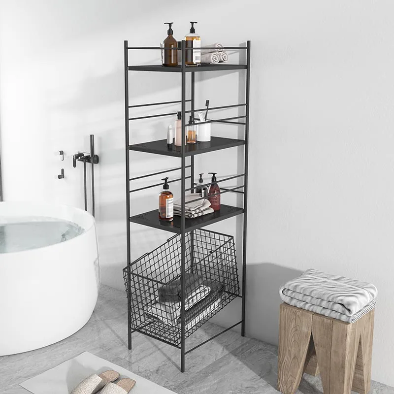 

Nordic bathroom rack floor bathroom dirty clothes basket storage basket multi-layer storage rack sundries sorting rack