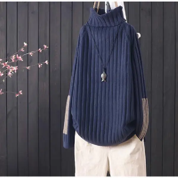Aurora - Eleganter dreifarbiger Patchwork-Pullover