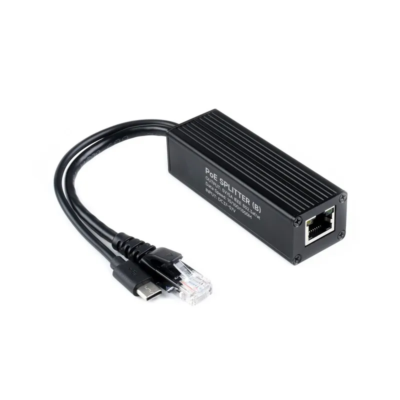 Industrial Gigabit PoE Splitter Options for 5V 5A Type-C/DC Power Output Port Onboard MPS Control Chip Safer And More Stable