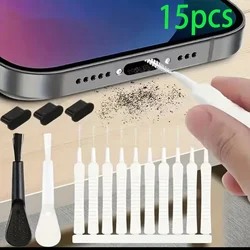 Premium Phone Speaker & Charging Port Cleaning Kit with Dust Cap and Brush (15pcs)