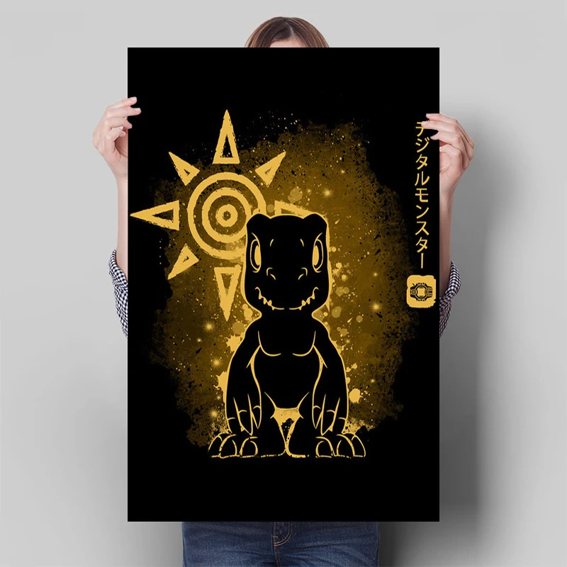thumbnail image 1 of Póster de dibujos animados de Digimon de Anime, arte de pared, Agumon, Gabumon, Baloo, Bhikkhu, Beetle, Badamon, Goblin, Dilumon, HD, decoración de habitación infantil, 1 of 5