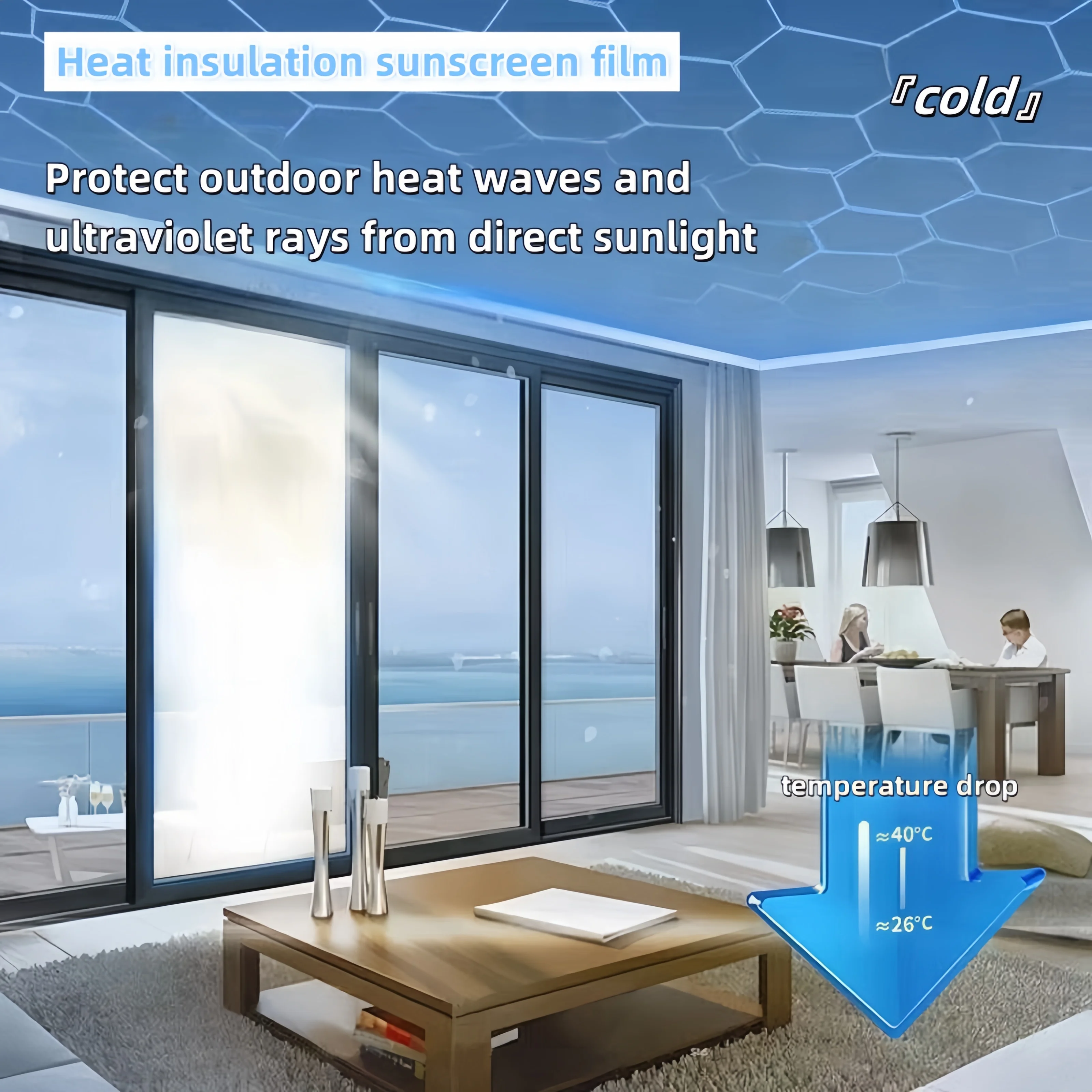 Window Film One-Way Perspective Insulating Privacy Isolation 99% Uv Mirror Reflection