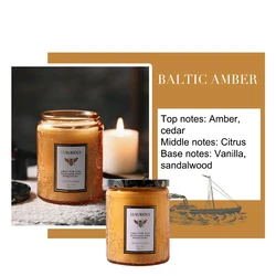 Serenity Aromatic 7oz Natural Soy Candle - Home Decor Gift (Baltic Amber)