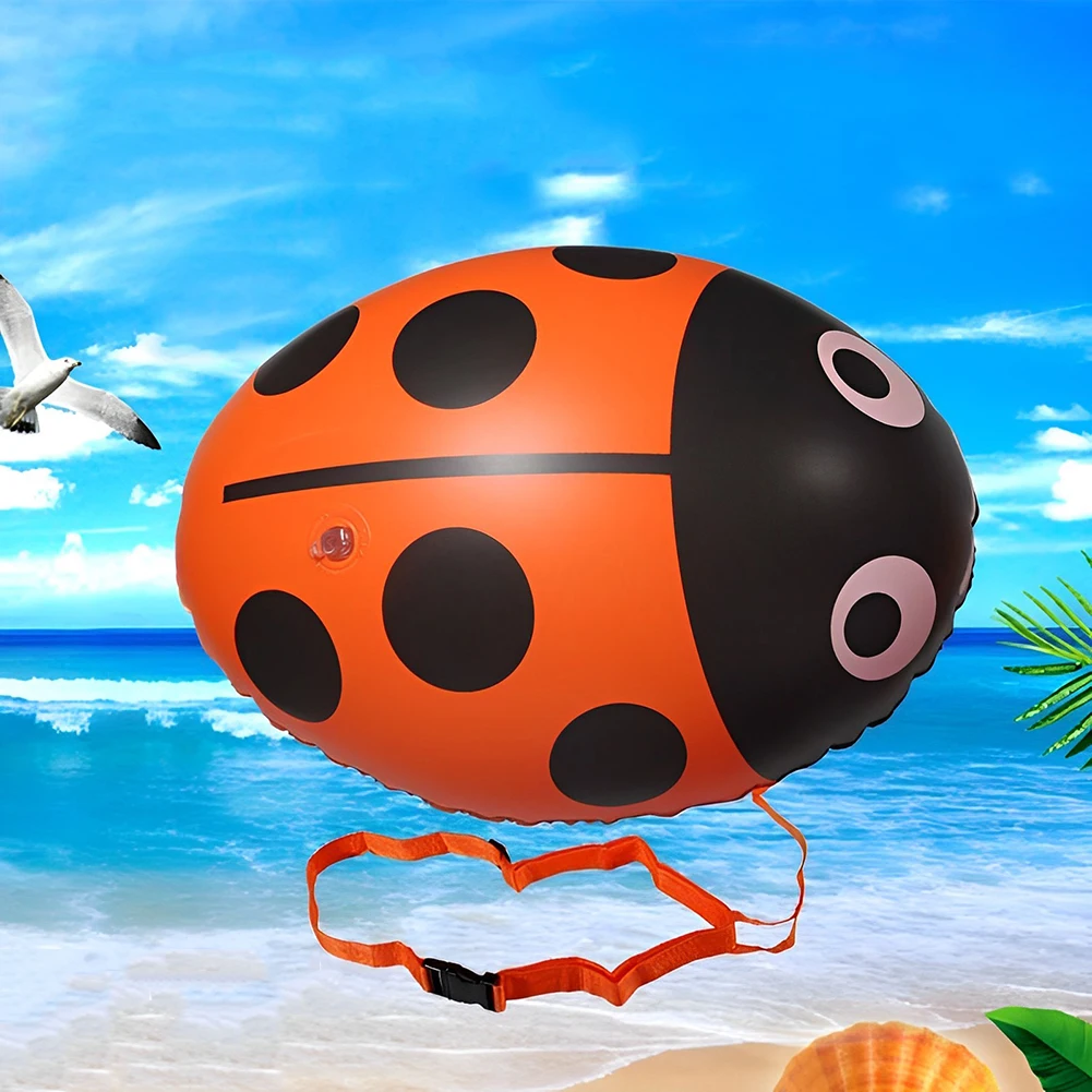 PVC Flotation Drift Bag Inflatable Ladybug Swim Float Bag Floating Multifunctional with Waist Belt Adjustable for Water Sports