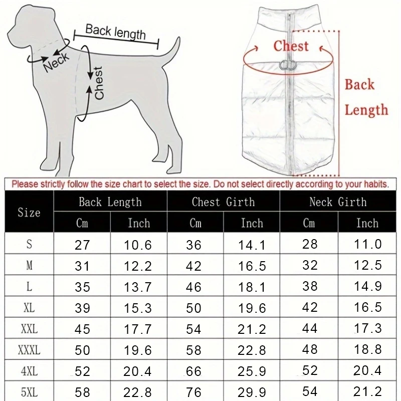 Pet Jacket Winter Pet Dog Clothes Warm Big Dog Coat Puppy Clothing Waterproof Pet Vest Jacket For Small Medium Large Dogs