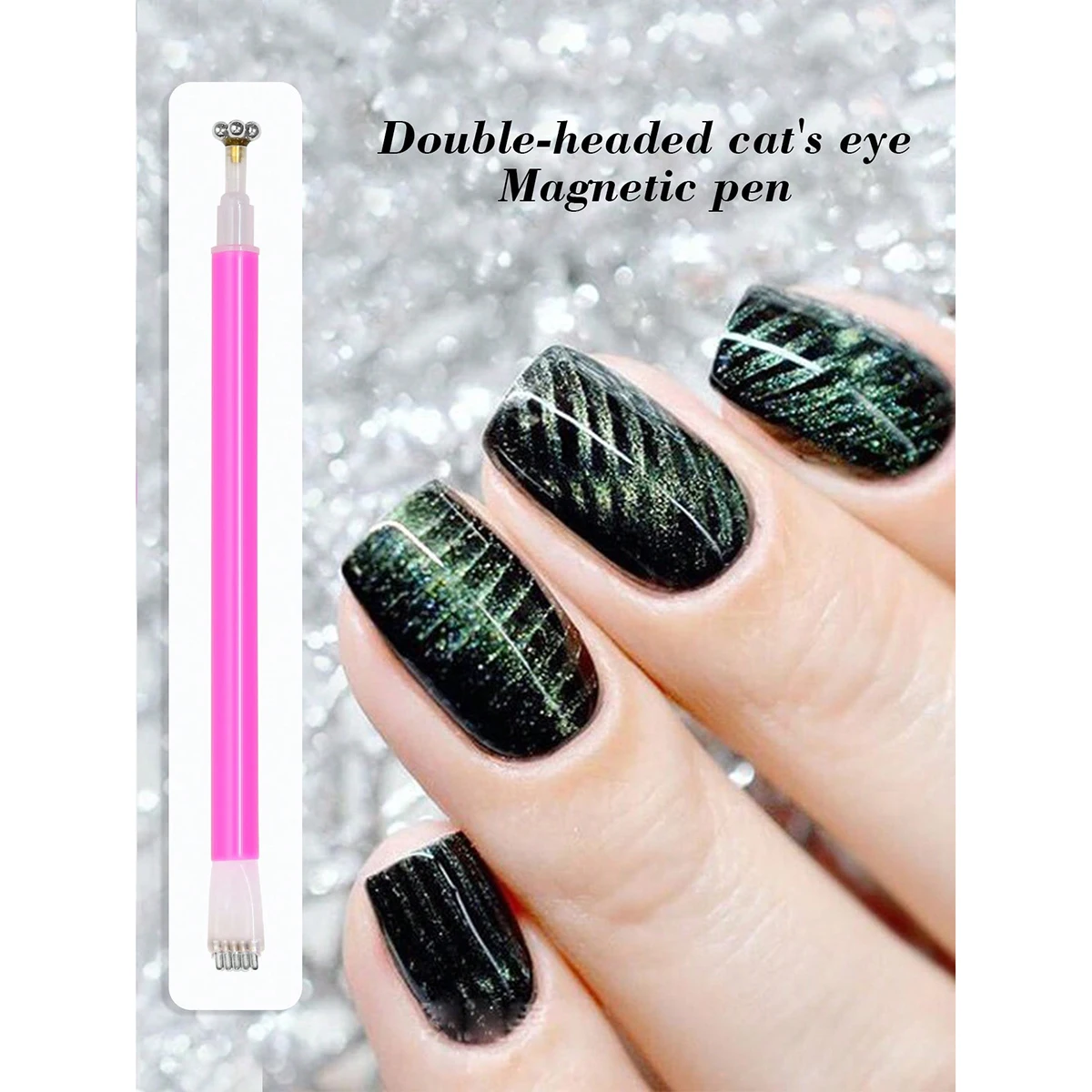1Pc Nail Magnet Tool Magnet Multi-Functional Magnetic Nail Art Tool Wand For Cat Eye Effect Use With Polish Gel cat eye nail tool magnetic nail art tools magnetic nail pen magnetic nail tools