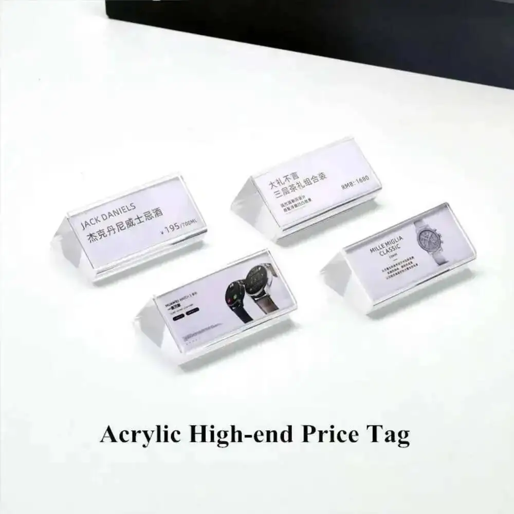 10 Stück 50x25mm Supermarkt-Etikettenhalter aus Acryl für Preisschilder, Mini-Acryl-Schildhalter, Displayständer – Detail 5