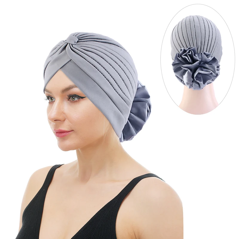 New Big Flower Hijab Cap for Women Muslim Inner Hijab Turban  Islamic Headwear Bonnet Beanie Cap Hair Loss Cover Accessories jacquard silver floral chain modal jersey hijab shawls women wrap elastic thick muslim full cover islam foulards bonnet headband