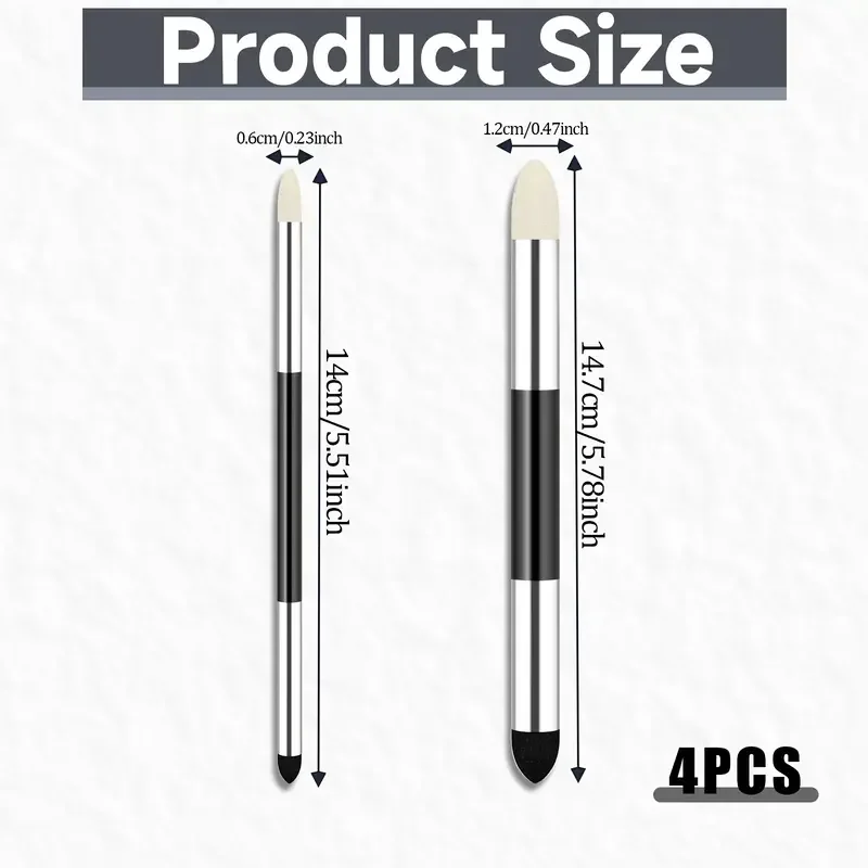 4pcs 4-Pack Dual-Headed Sketch Pens: Round Foam, Sponge, and Felt Tips for Artists, Reusable & Washable Drawing Tools 2