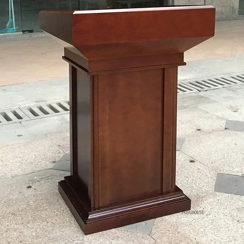 Solid Wood Reception Desks Hotel Restaurant Office Conference Speech Podium Stands Shopping Guide Wedding Training Cashier Table