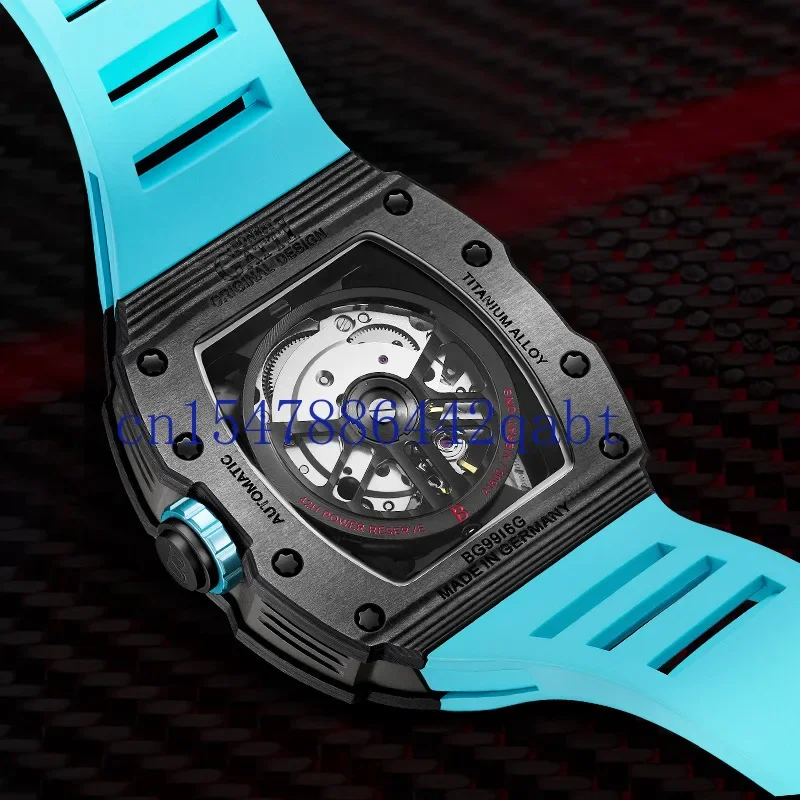 BONEST GATTI Brand Watch Men's Cool Business Carbon Fiber Mechanical Watch