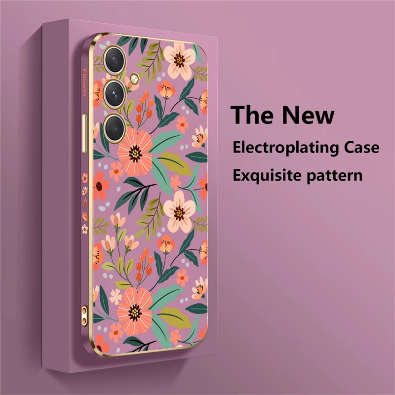 Elegant Plating Flower Shockproof Silicone Phone Case