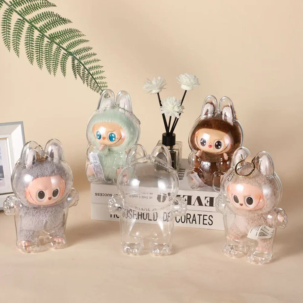 2025 Labubu Clear Macaron Dust Case – Popmart Bubble Mart Elf Doll Cover & Storage Box, Perfect Christmas & New Year Gift 3