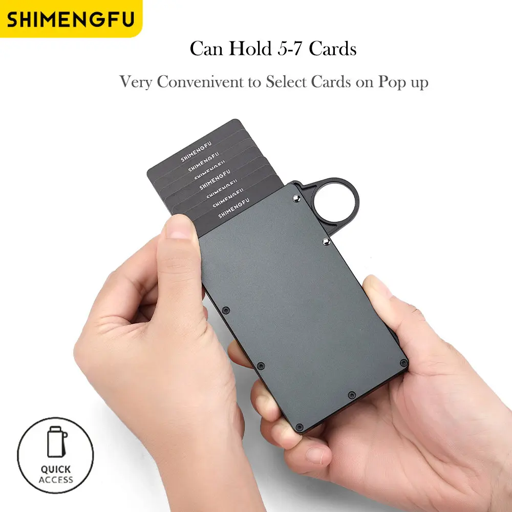 Super Slim Aluminum Pop-up Carteira Wallet Mini Credit Card Wallet Purse Card Holders Men Thin Small