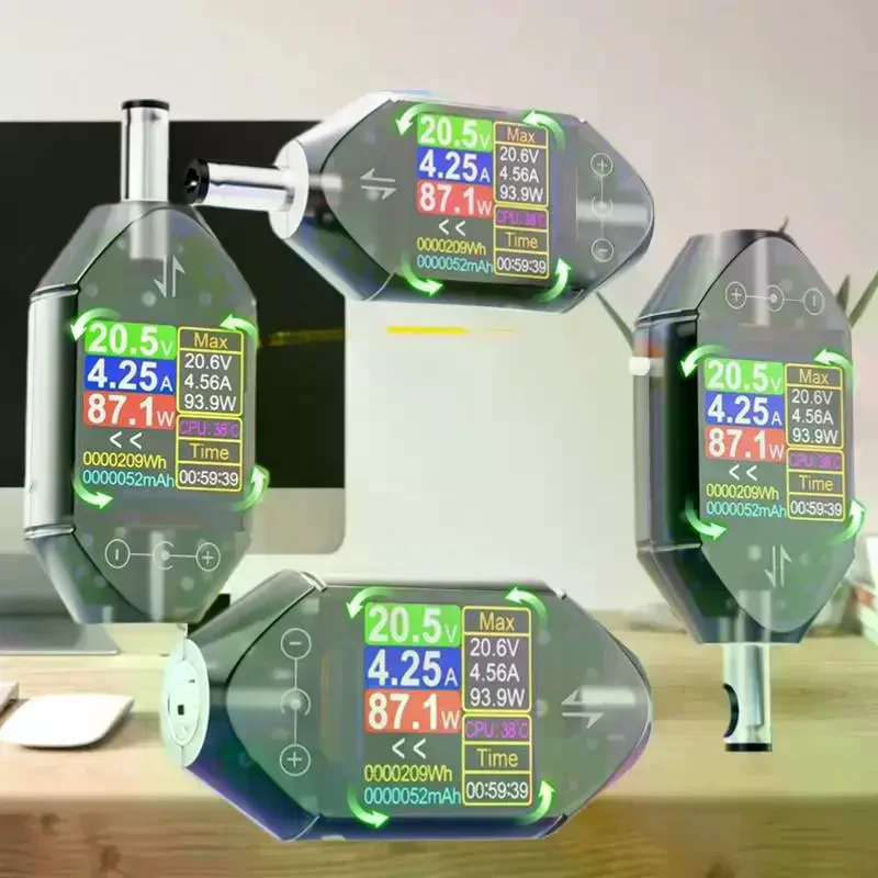 DT550 Digitales Amperemeter und Voltmeter, 600 W hochpräzises DC4,5–50 V Leistungskapazitätsmessgerät