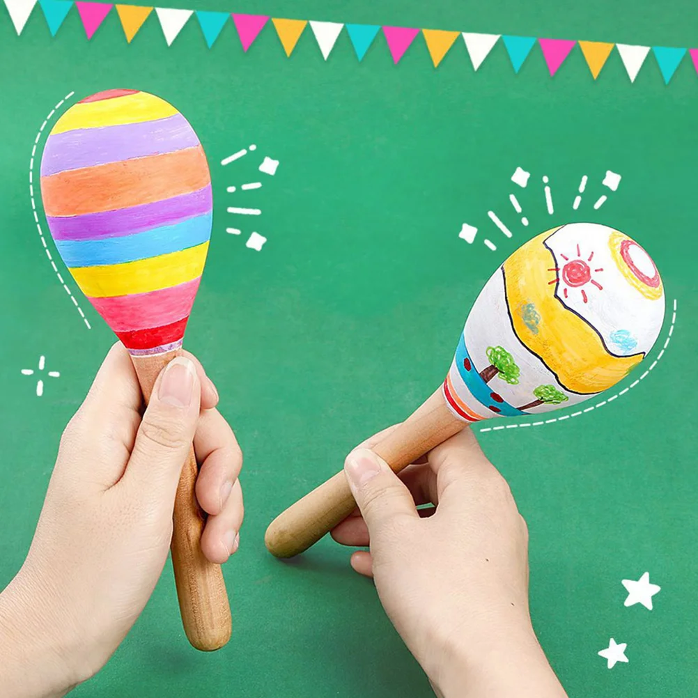 용 미완성 경량 마라카스 장난감, 교육용 음악 장난감, 뮤지컬 계몽 장난감, 나무 마라카스 장난감