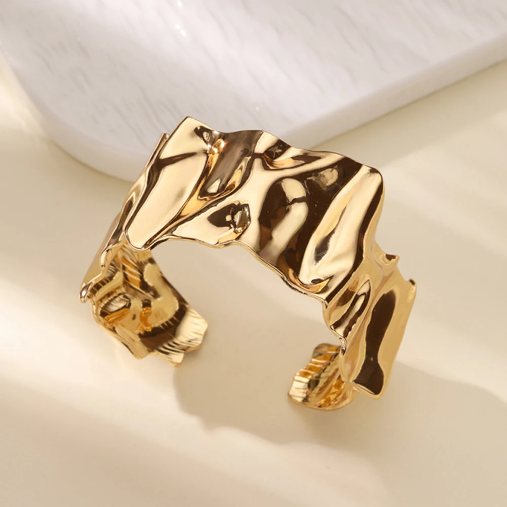 Stainless Steel Bangle For Women Geometric Gold