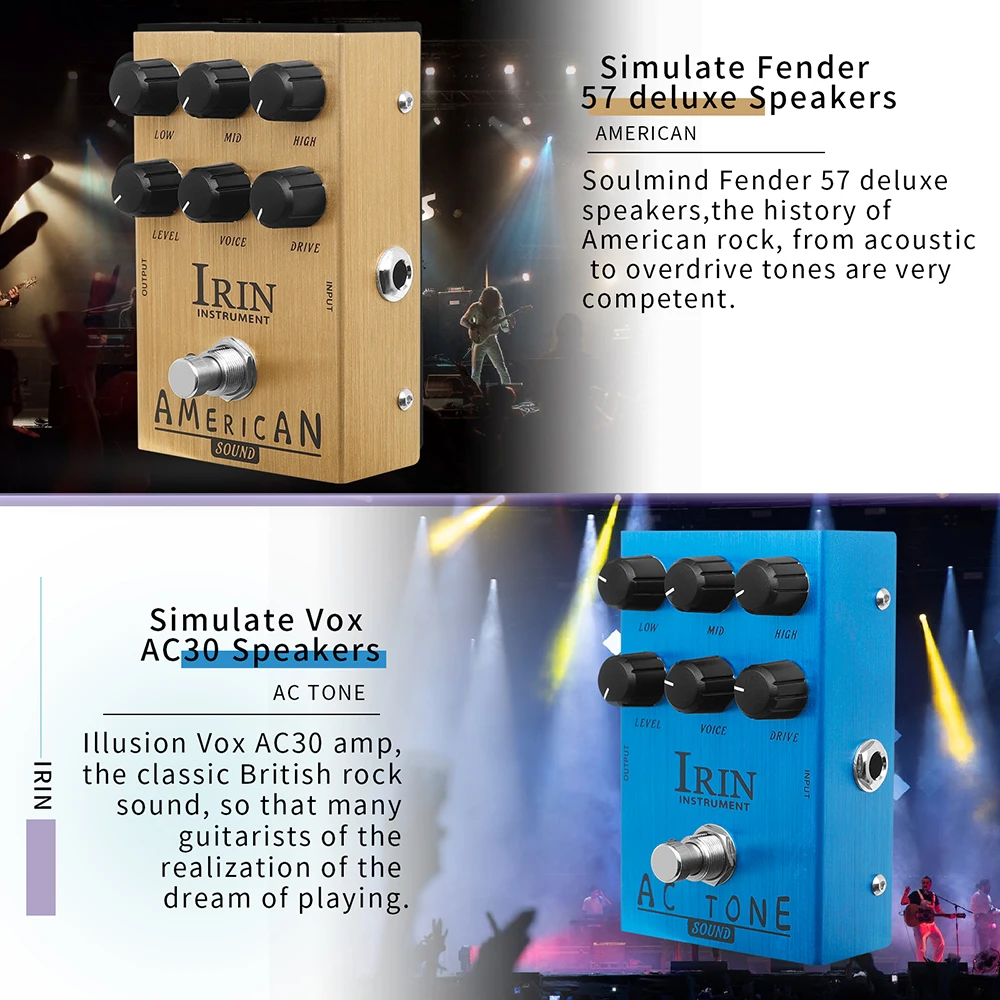 Guitar effect pedal overdrive distortion analog classic British rock for electric bass guitar