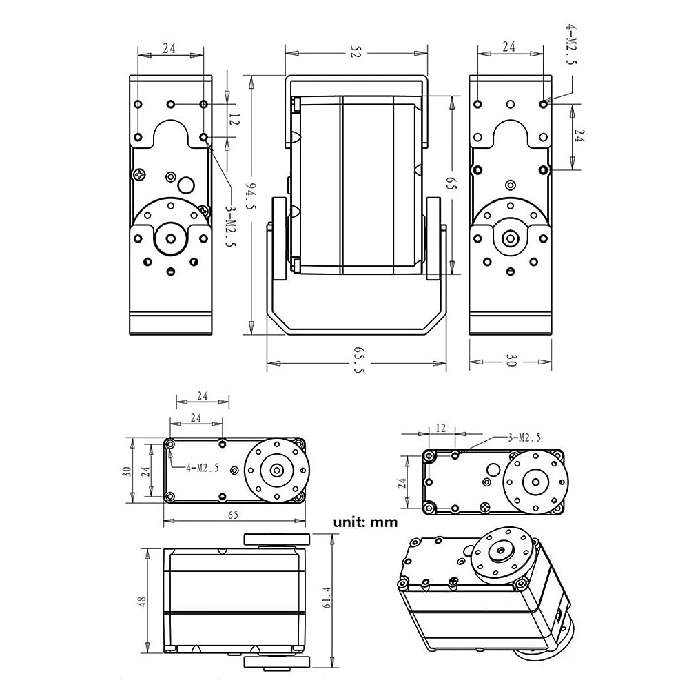 Torque Metal Gear, IP66 impermeável, em forma