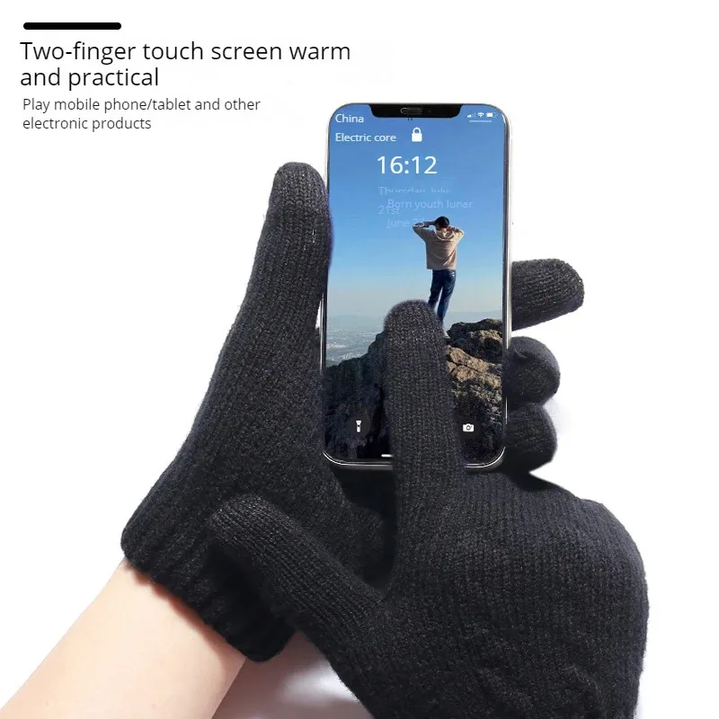 Fleece Lined Fashion Warm Cable Knitted Winter Touch Screen Gloves